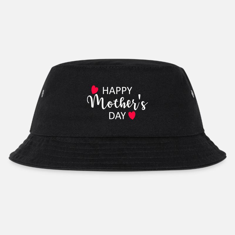 Happy Mother's Day Script Hearts - Kinder Bucket Hat - Schwarz
