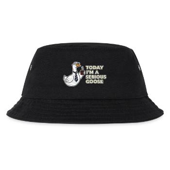 Serious Goose: Kaffee, Krawatte & Grit - Kinder Bucket Hat - Schwarz - Vorne