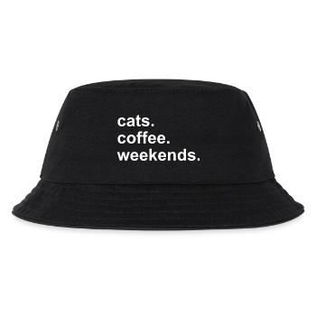 Coffee Cats Weekends Cadeau mignon Kawaii Caféine - Bob Enfant - noir - Devant