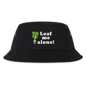 Leaf Me Alone Sellerie Wortspiel Tee - Kinder Bucket Hat - Schwarz - Vorne