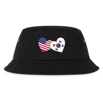 South Korea And US Flag American Korean - Kids’ Bucket Hat - black - Front