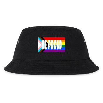Be Proud Pride Flag Text - Kinder Bucket Hat - Schwarz - Vorne
