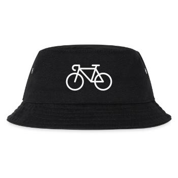 Rennrad / Fahrrad / Bike (Symbol / Icon / White) - Kinder Bucket Hat - Schwarz - Vorne