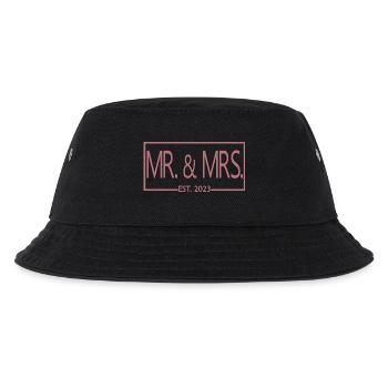 Mr. & Mrs. Est. 2023 - Männer & Frauen Hochzeitsgeschenk - Kinder Bucket Hat - Schwarz - Vorne