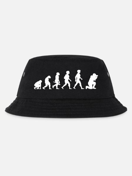 Evolution Photograph Photographer Camera Camera - Kids’ Bucket Hat - black