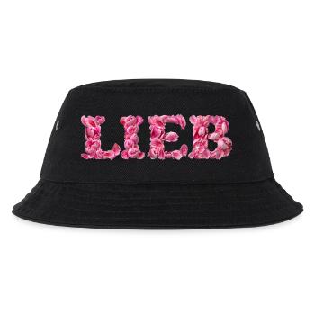 Lieb mit Rosenblättern geschrieben - Kinder Bucket Hat - Schwarz - Vorne