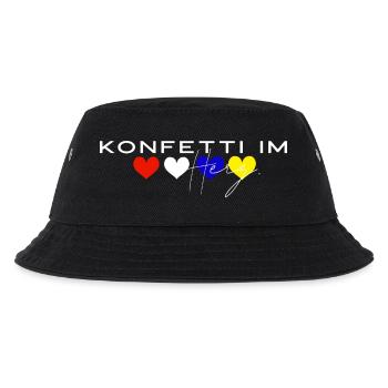 Konfetti im Herz, Fastnacht, Fasching, Karneval - Kinder Bucket Hat - Schwarz - Vorne
