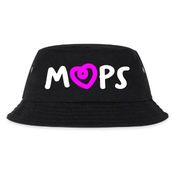 Mops Herz Hunde Fan tierlieb Gassi Rasse Bello - Kinder Bucket Hat - Schwarz - Vorne