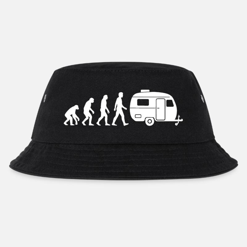 Wohnwagen Evolution Camper Camping - Kinder Bucket Hat - Schwarz