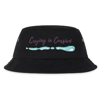 Crying in Cursive Shirt – Soft Girl Sad Aesthetic - Kids’ Bucket Hat - black - Front