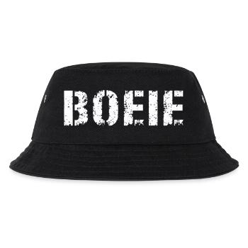 Buhruf. Antwerpener Dialekt - Kinder Bucket Hat - Schwarz - Vorne