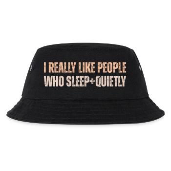 I Really Like People Who Sleep Quietly - Kinder Bucket Hat - Schwarz - Vorne