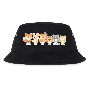 Niedliche Waldtiere Serie im Clipart-Stil - Kinder Bucket Hat - Schwarz - Vorne