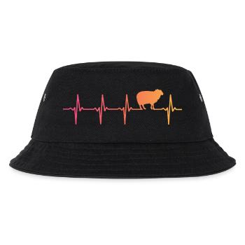 Schaf Sonnenuntergang Herzschlag Geschenk Schaf - Kinder Bucket Hat - Schwarz - Vorne