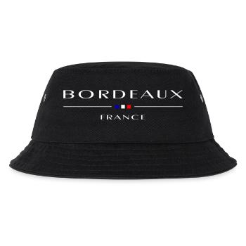 Bordeaux, France, blanc avec drapeau français - Bob Enfant - noir - Devant