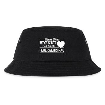 Feuerwehrfrau Herz Feuerwehr - Kinder Bucket Hat - Schwarz - Vorne
