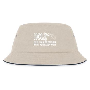 Holz - vertrauen Menschen - Kinder Bucket Hat - Natur/Navy - Vorne