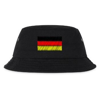 Deutschlandfahne Deutschlandflagge Weltmeister - Kinder Bucket Hat - Schwarz - Vorne