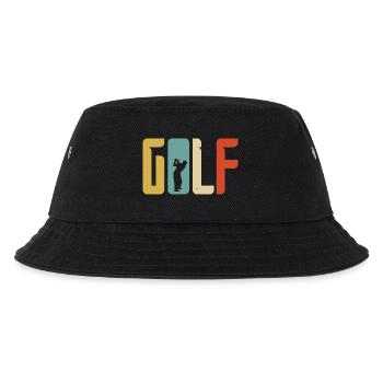Golf Geschenk Retro Abschlag - Kinder Bucket Hat - Schwarz - Vorne