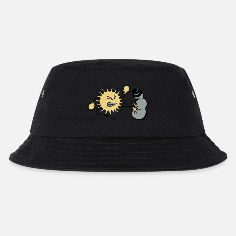 sonne kickt schneemann - Kinder Bucket Hat - Schwarz