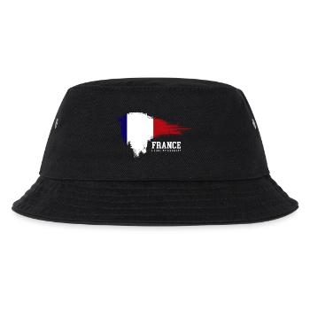 Frankreich Flagge Brush Pride - Kinder Bucket Hat - Schwarz - Vorne