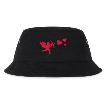 Engel mit Herzen - Kinder Bucket Hat - Schwarz - Vorne