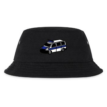 Polizeiwagen - Kinder Bucket Hat - Schwarz - Vorne