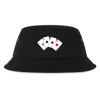 Karten, Poker, Ass, Spielkarten - Kinder Bucket Hat - Schwarz - Vorne