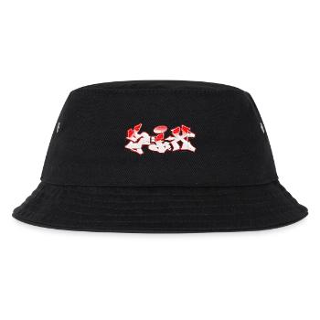 Urban Graffiti in Bold Red and White - Kids’ Bucket Hat - black - Front