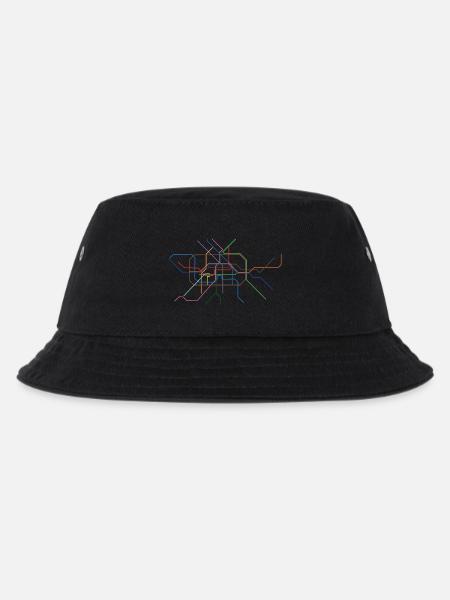 Abstrakte Minutinsektion Linienkunst - Kinder Bucket Hat - Schwarz