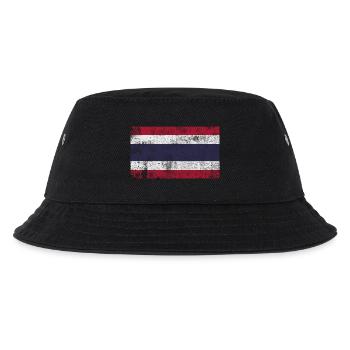 Flagge Thailand Fahne Grunge Retro Vintage - Kinder Bucket Hat - Schwarz - Vorne