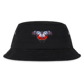 Schmetterling mit blauen und roten Flecken - Kinder Bucket Hat - Schwarz - Vorne