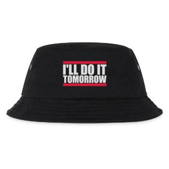 do it tomorrow Zitat - Kinder Bucket Hat - Schwarz - Vorne