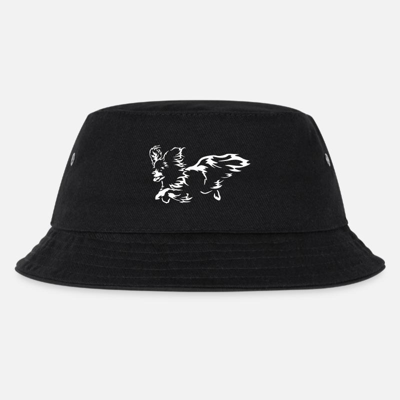 Papillon "Black Edition" - Kinder Bucket Hat - Schwarz