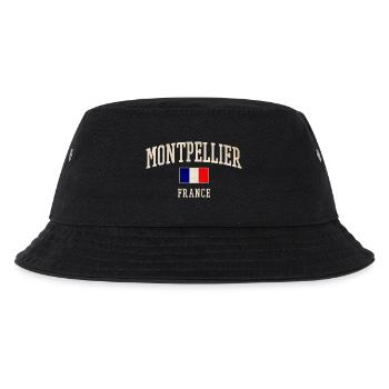 Montpellier Frankreich Vintage Design - Kinder Bucket Hat - Schwarz - Vorne