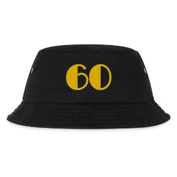 60. 60 JAHRE. 60-JÄHRIGES JUBILÄUM. GEBURTSTAG 60 JAHRE. - Kinder Bucket Hat - Schwarz - Vorne