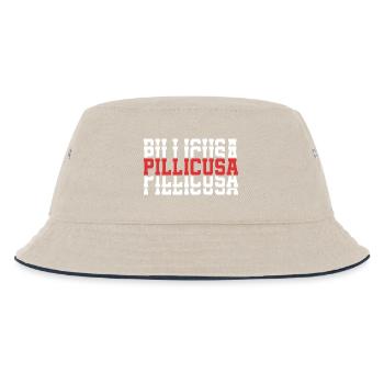 T-Shirt Pillicusa T-Shirt Gift Stacked Text - Kids’ Bucket Hat - ecru/navy - Front