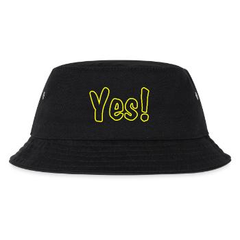 Yes Yellow - Kinder Bucket Hat - Schwarz - Vorne