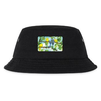 Perruches sur un arbre - craie pastel - Bob Enfant - noir - Devant