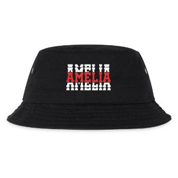 Amelia T-Shirt T-Shirt Geschenkidee gestapelter Text - Kinder Bucket Hat - Schwarz - Vorne