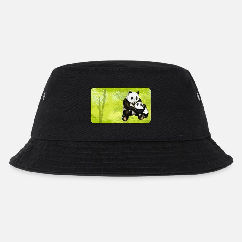 Maman Panda Ours avec Bébé Panda - Bob Enfant - noir