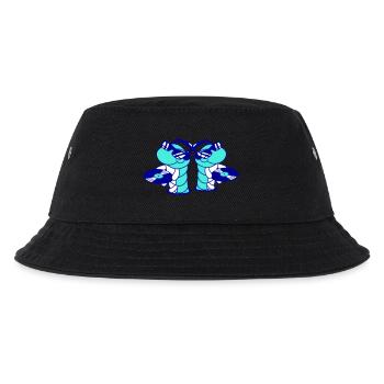 2 DJ Raupen Team Crew Musik Zwei Schallplatte Team - Kinder Bucket Hat - Schwarz - Vorne