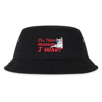 Ich trete hin, wohin ich will Retro Vintage Katzenliebhaber - Kinder Bucket Hat - Schwarz - Vorne