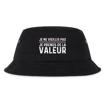 Ich werde nicht alt, ich steigere meinen Wert - Kinder Bucket Hat - Schwarz - Vorne