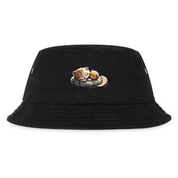 Sleepy Cat - Kinder Bucket Hat - Schwarz - Vorne