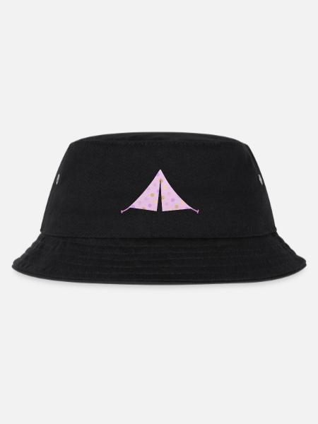 Zelt rosa Dots Punkte Camping Camper Mädchen - Kinder Bucket Hat - Schwarz