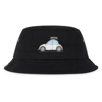 Car with suitcase on the roof in grey - Kids’ Bucket Hat - black - Front