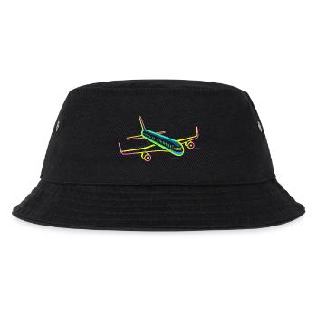 Retro Flugzeug Grafik - Kinder Bucket Hat - Schwarz - Vorne