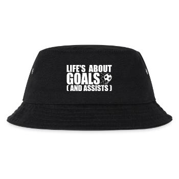 Im Leben geht es um Tore und Vorlagen - Kinder Bucket Hat - Schwarz - Vorne