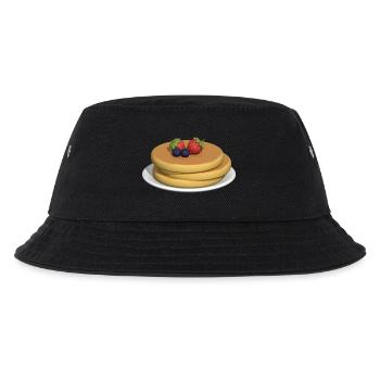 Pfannkuchen-Stapel mit Beeren - Kinder Bucket Hat - Schwarz - Vorne